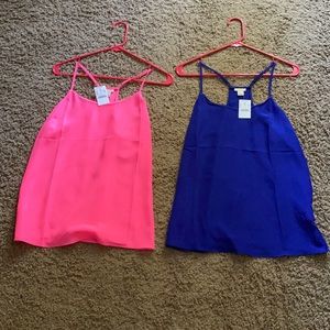 NWT JCrew Factor Size 6 racerback tanks -lot of 2